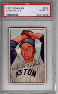 1952 BOWMAN  #250 Ivan Delock  PSA 9 - Image 1 of 2