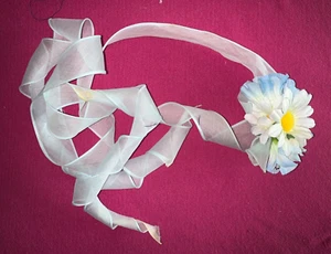 Superbe décor vintage fleur et ruban pour modiste, chapeau, mercerie - Picture 1 of 4