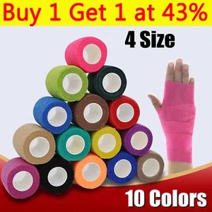 10 Rolls Cohesive Elastic Bandage Self Adhesive Wrist Ankle Gauze Tape Vet Wrap~ - Picture 1 of 21