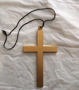 MONK CROSS Priest Costume Fancy Dress Necklace Religious Nun Accessory Halloween - Picture 1 of 1