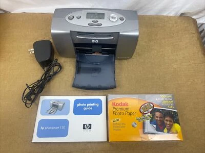 HP Photosmart 130 Color Inkjet Portable Photo Printer , Manual, A/C Plug & Paper - Image 1 of 4