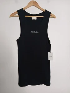 Aime Leon Dore Embroidered Tank Top Mens L Large Black Script Ribbed Singlet - Bild 1 von 12