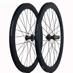 Carbon Cyclo Cross Rennrad Laufräder Scheibenbremse 23/25mm Breite 60mm Tiefe Drahtreifen - Bild 1 von 10