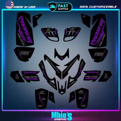 polaris predator 500 graphics decals stickers full kit atv wrap quad predator500 - Image 1 of 4
