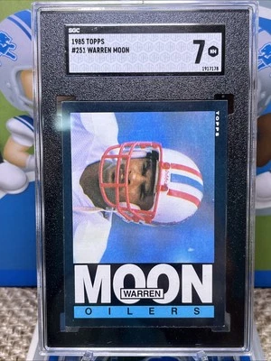 1985 Topps Warren Moon #251 (RC)  SGC 7 NM Freshly Graded HOF QB Oilers - Image 1 of 4