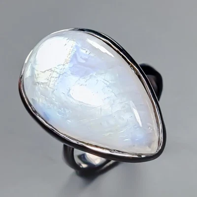 Fine Art 32 ct Natural Moonstone Ring 925 Sterling Silver Size 8.75 /R429366 - Image 1 of 4
