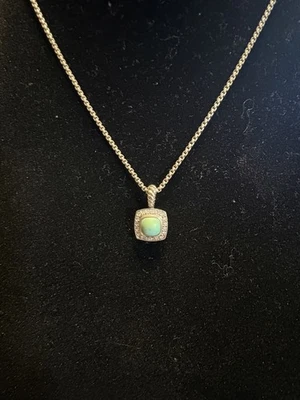 Collar David Yurman 7mm Cojín Pequeño Albión Turquesa Diamante Foto 1 de 4