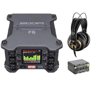 Zoom F6 6-Input / 14-Track Multi-Track Field Recorder mit Kopfhörer & Akku - Bild 1 von 4