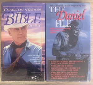 Religious - 2 VHS - The Bible w/ Charlton Heston & The Daniel File - Both Sealed - Picture 1 of 2