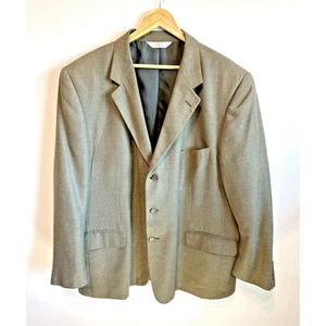 Versini Men's Grey/Green Textured Silk/Wool Blazer 50R GUC Small Hole - Picture 1 of 15