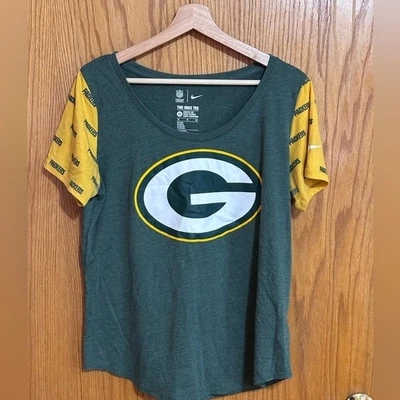 耐克 T 恤 NFL 女式 T 恤 Green Bay PackersSz XL 足球 — 第 1/4 张图片