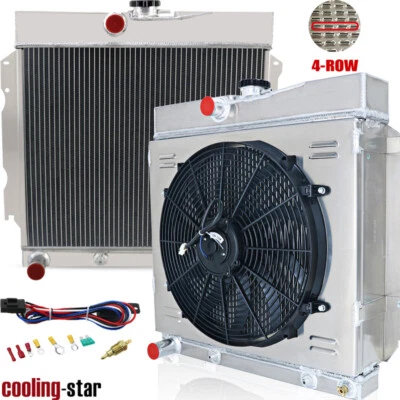 FIT 1963-1969 DODGE CORONET/CHARGER PLYMOUTH 4-ROW RADIATOR+SHROUD FAN+RELAY - Image 1 of 4
