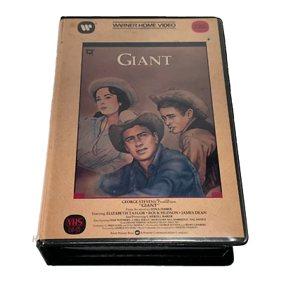 Giant VHS Clamshell Case Elizabeth Taylor Rock Hudson James Dean Double Tape Set - Image 1 of 4