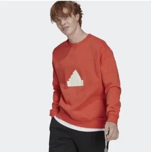 Adidas Originals Fleece Crew Sweatshirt HN1944 Bright Red Men’s Size Medium - Picture 1 of 16