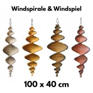 Garten Windspiel Windspirale aus Holz, Länge 100cm, viele Farben - Bild 1 von 12