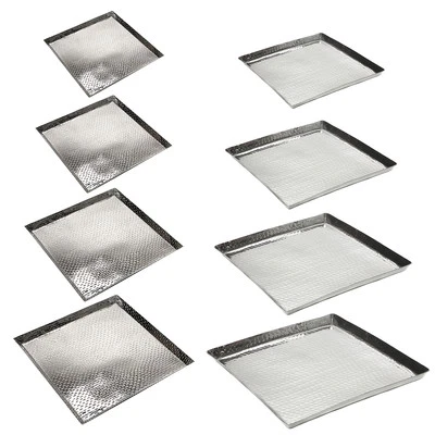 Dekotablett Serviertablett Bodentablett quadratisch Hammerschlag Tablett Metall - Bild 1 von 4