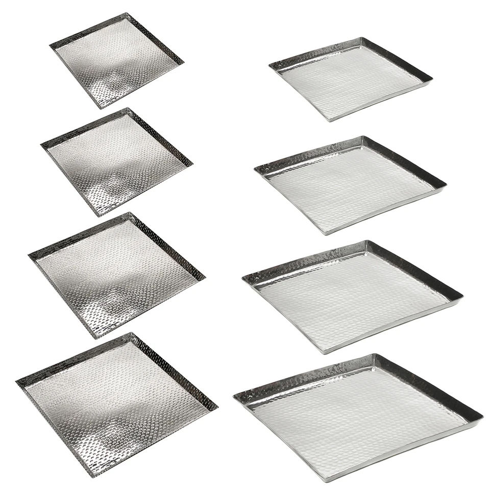 Dekotablett Serviertablett Bodentablett quadratisch Hammerschlag Tablett Metall - Bild 1 von 4