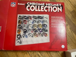 Riddell Mini 2001 NFL Cromo 31 Casco Tasca Pro Espositore Vetrina. Set cromato - Foto 1 di 2