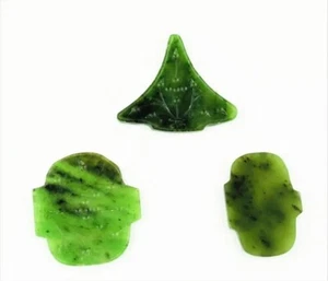 3 un. cabujones de piedras preciosas de diseño tallado verde natural aventurina de forma elegante - Imagen 1 de 5