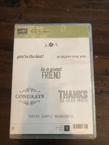 Stampin' Up! Sale-A-Bration Simply Wonderful - Rubber Stamp Set - NEW - Picture 1 of 3