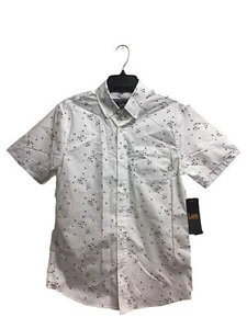 Lee Button Up Shirt Youth White Casual Pocket Classic Fit Stamped Birds Boys, S - Picture 1 of 5