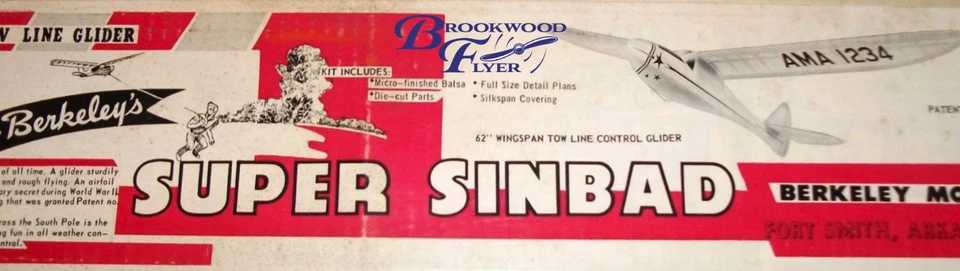 Berkeley SUPER SINBAD PLAN & PARTS PATTERNS For a 62" Rudder RC Model Airplane - Image 1 of 4