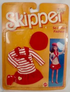 Skipper So Active Fashions Mattel 7983 NRFB Red White Dress 1984 No Doll - Picture 1 of 5
