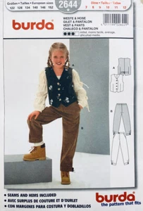 Burda Pattern 2644 | Girls Ankle Banded Pants & Lined Waistcoat | Sizes 7 - 12 - Picture 1 of 2