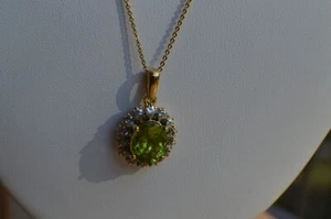 5.4ct Hebei Peridot /Diopside /Zircon 20" Chain 18k YG over Fine Sterling Silver - Picture 1 of 9