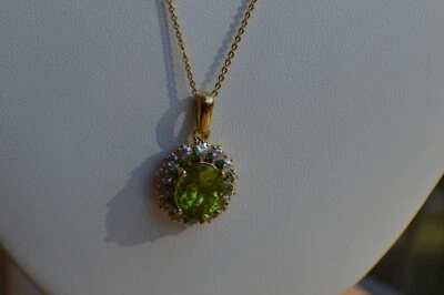 5.4ct Hebei Peridot /Diopside /Zircon 20" Chain 18k YG over Fine Sterling Silver - Image 1 of 4