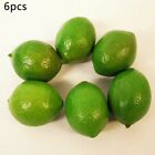Green Artificial Limes Lemons Pack Of 6 Realistic Plastic Fruits For Home Decor
