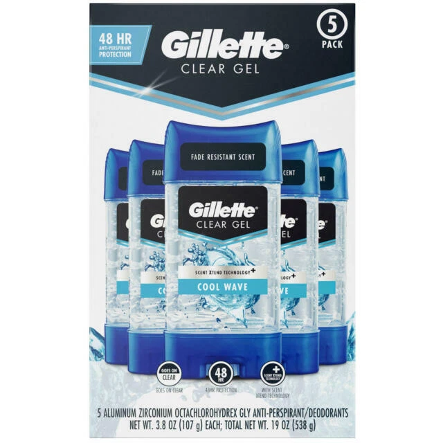Gillette Cool Wave Clear Gel Men's Antiperspirant Deodorant - 3.8oz