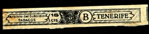 578BtN-ESPAÑA Tasa Impuesto Cigarros-TENERIFE ARBITRIO DEL SUBSIDO TABACOS 15¢ B - Picture 1 of 3
