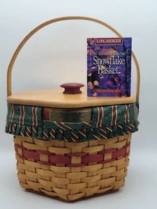 Longaberger Schneeflockenkorb Liner Tri Protector Deckel Schwenkgriff Eimer 1997 - Bild 1 von 8