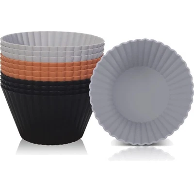 Silikon Muffinform große Kuchenform Antihaft Backform 12er Pack - Bild 1 von 2