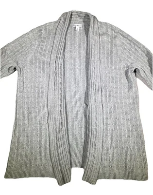 Cárdigan suéter para mujer Kim Roger's tejido acanalado frente abierto X-grande gris Foto 1 de 4