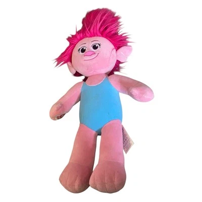 Build a Bear Dreamworks Trolls Princesa Amapola 23” Muñeca de Peluche Rosa BAB Talking Foto 1 de 4