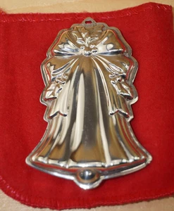 Reed & Barton Sterling Bell Ornament 1992, 3 1/8" in Pouch - Picture 1 of 4