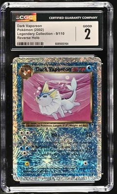 CGC 2 Dark Vaporeon 2002 Legendary Collection 9/110 Reverse Holo Pokemon Card - Image 1 of 2