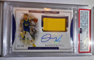 2019 National Treasures D’Angelo Russell Legacies Jersey Auto PSA 10 /49 POP 1 - Image 1 of 2