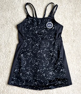 Oshkosh Black Print Built In Bike Short A-Line Tennis Dress Girls Size 7/7A NWT - Picture 1 of 11