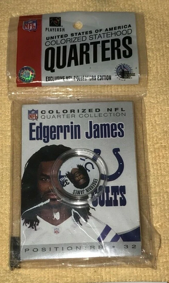 2004 Peyton Manning Colorized Statehood NFL USA Quarters Indianapolis Colts Card