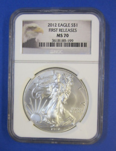 2012-S $1 Silver Eagle MS70 NGC First Releases Bald Eagle Label