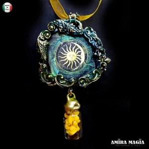Talismano Pentacolo Pendente Collana Ciondolo Magia Gioiello Sole Fortuna Soldi - Foto 1 di 24