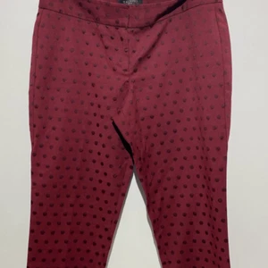 Talbots Women's Maroon Signature Polka Dot Pull-On Trouser Pants Size 8P - Picture 1 of 7