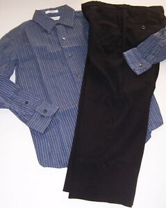 CALVIN KLEIN~2pc Long-sleeve Dress Shirt & Pants/Slacks~BOYS SIZE 8/10~Dressy