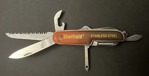 Sheffield Mfg. Stainless Steel Pocket Knife Folding Multi Tool - 11-Tools💗 - Picture 1 of 6