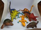 90's Toy Dinosaur Lot Of 10 Figures Hard Plastic Stationary Dinosaurs/Reptiles