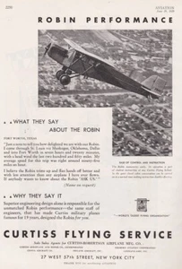 Pubblicità aereo Curtiss Robin 1929 01/10/2022f - Foto 1 di 1