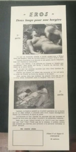 CURIOSA EROTIQUE CINEMA FLYER FILM EROS 2 LOUPS POUR UNE BERGERE ANNEES 60/70 - Picture 1 of 1